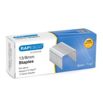 Rapesco S13080Z3 13/8mm Staples - Box 5,000