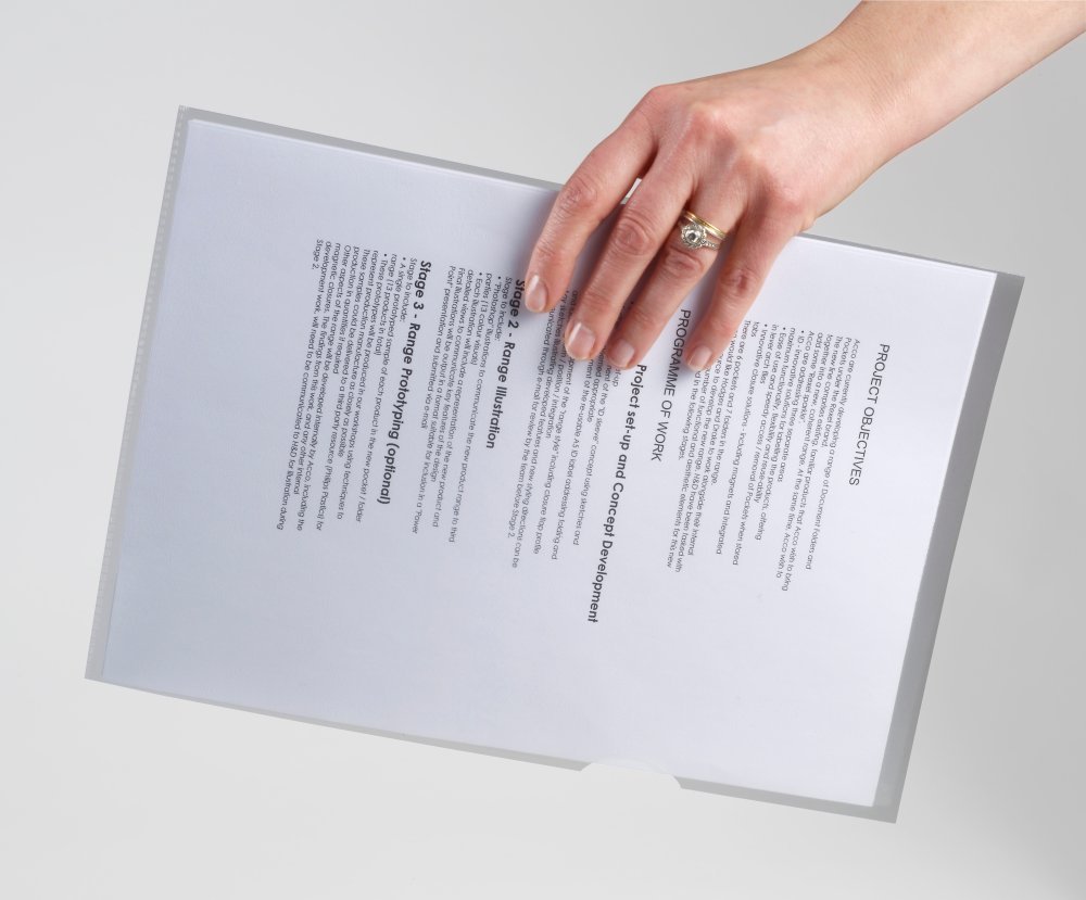 Rexel Nyrex Premium A4 Anti-Slip Document Folder, Clear Embossed, Extra Strong 130mic, Cut Flush, L-Folder, Pack 25, 2102211 - Image 3