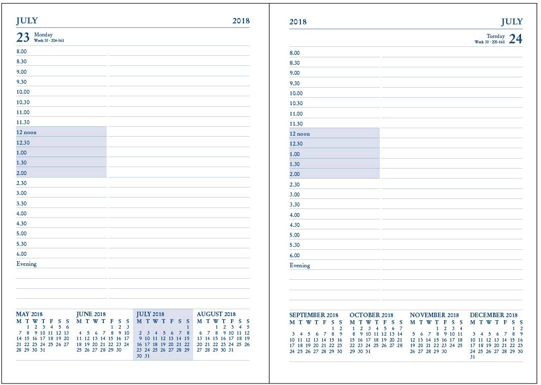 Collins 44M-Red A4 Mid-Year 2018/19 Day To Page Desk Diary - Previous Year - Image 2