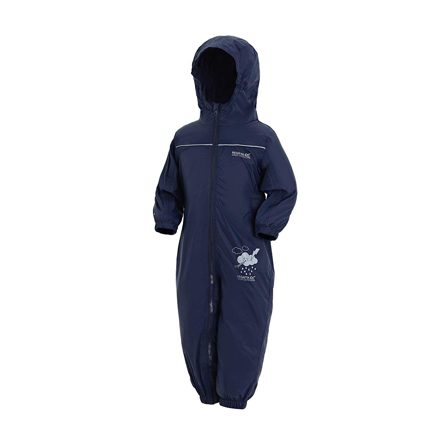 Regatta Unisex Kids All-in-One Waterproof Puddle Suit, Navy, 36-48 months - Image 3