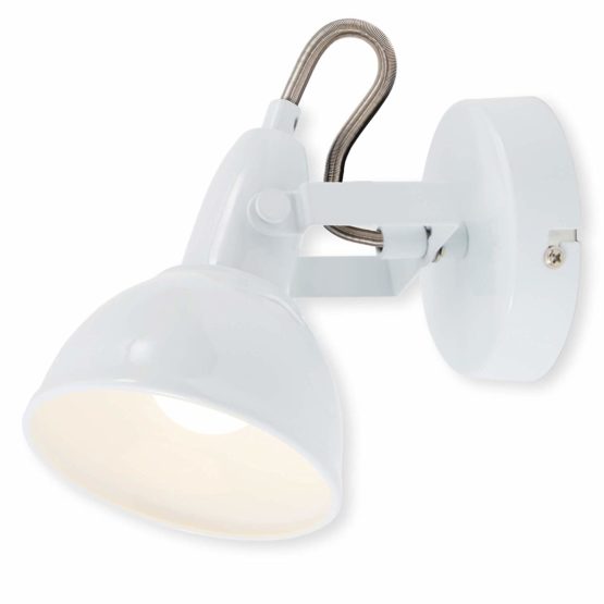 Briloner Leuchten 2049-016 Wall Light with Rotating and Pivoting Spotlight in Retro / Vintage Design Metal 40 W White - Image 2