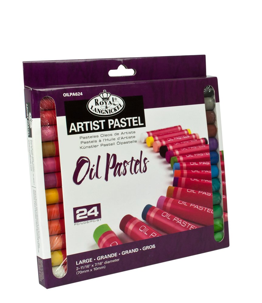 Royal & Langnickel Large Oil Pastels - Assorted Colours (Pack of 24), Multicolour, 24 count (Pack of 1)