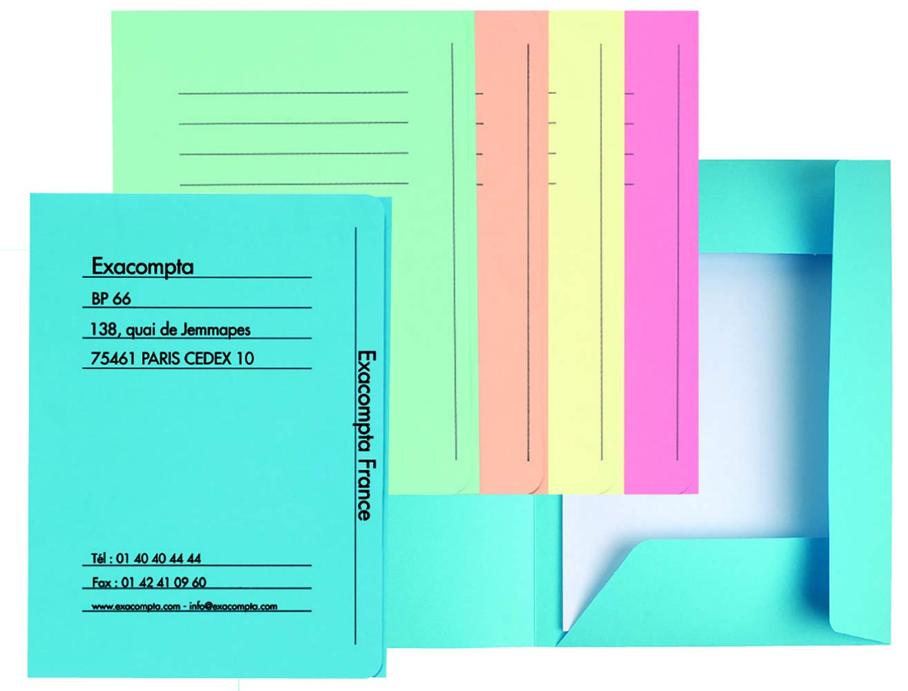 Exacompta, Ref 235000E, Super 210 Printed 3 Flap Folders, 240 x 320mm in Size, Suitable for A4 Documents, 210gsm Card - Image 2