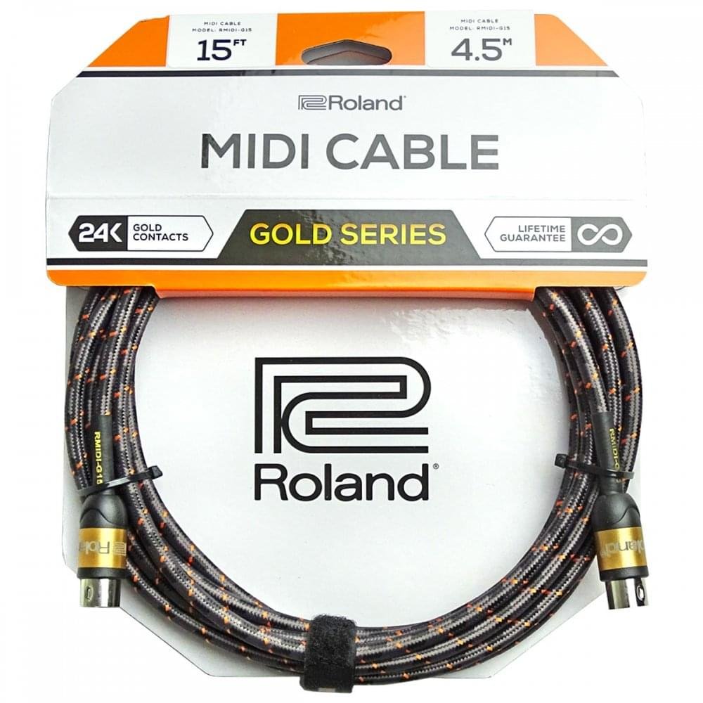 Roland Rmidi-G15 Gold Series Midi Cable, Length: 15 Ft./4.5M - Image 2