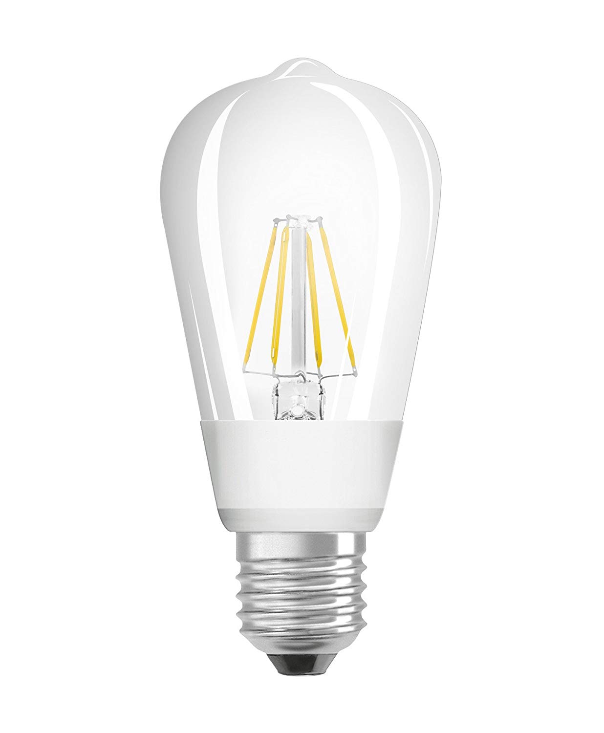 Osram Edison Form Star+ GLOWdim Classic LED Lamp, Glass, Warm White, E27, 7 W, Set of 1