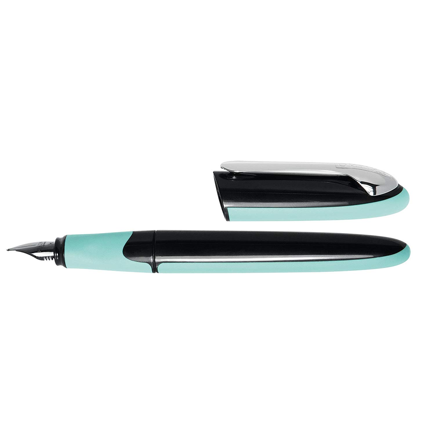 Online fountain pen Air Mint, ergonomic ink pen for school/college, soft triangle shape, iridium nib medium