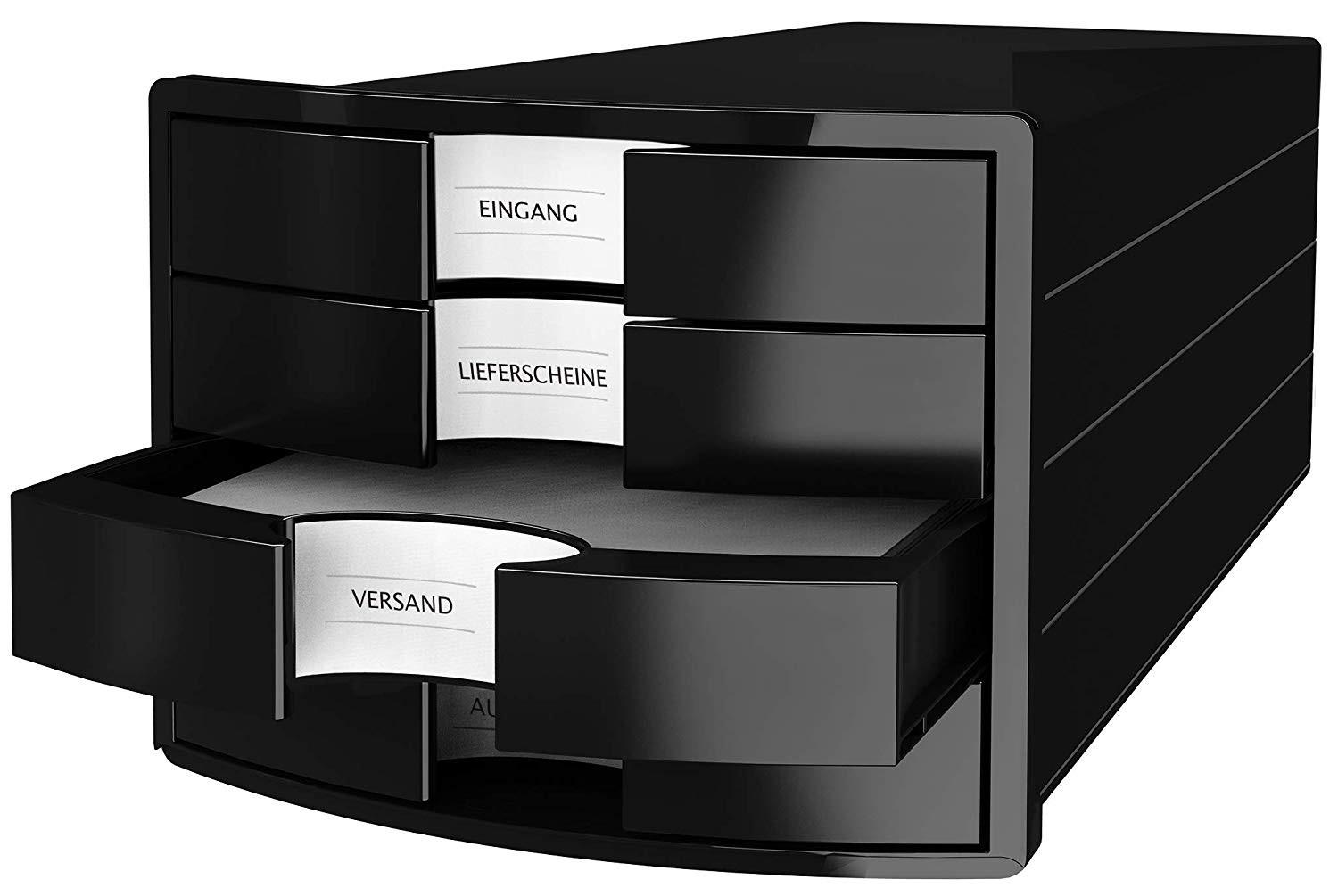 Han 1012-13 Impuls Drawer Box DIN A4/C4 4 Closed Drawers Black, 280 x 367 x 253 mm - Image 2