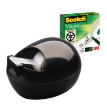 Scotch Magic Tape Dispenser by Karim Rashid (Black) with 1 roll of Scotch Magic Tape, 19mm x 7.5m (C36-B-EU)