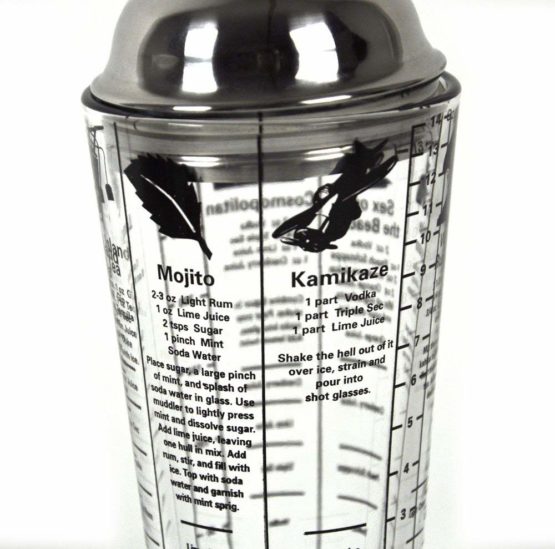 KIKKERLAND 16 oz Recipe Cocktail, Clear/Silver - Image 4