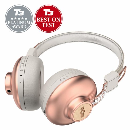 House of Marley Positive Vibration 2 Wireless - Bluetooth On-Ear Headphones, Noise Isolating, Premium Sound 50mm Drivers, Integrated Mic, USB Charging, Enhanced 10hrs Battery Life - Copper - Image 2