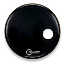 Aquarian Regulator 20-inch Small Port Hole Bass Drum Head - Black