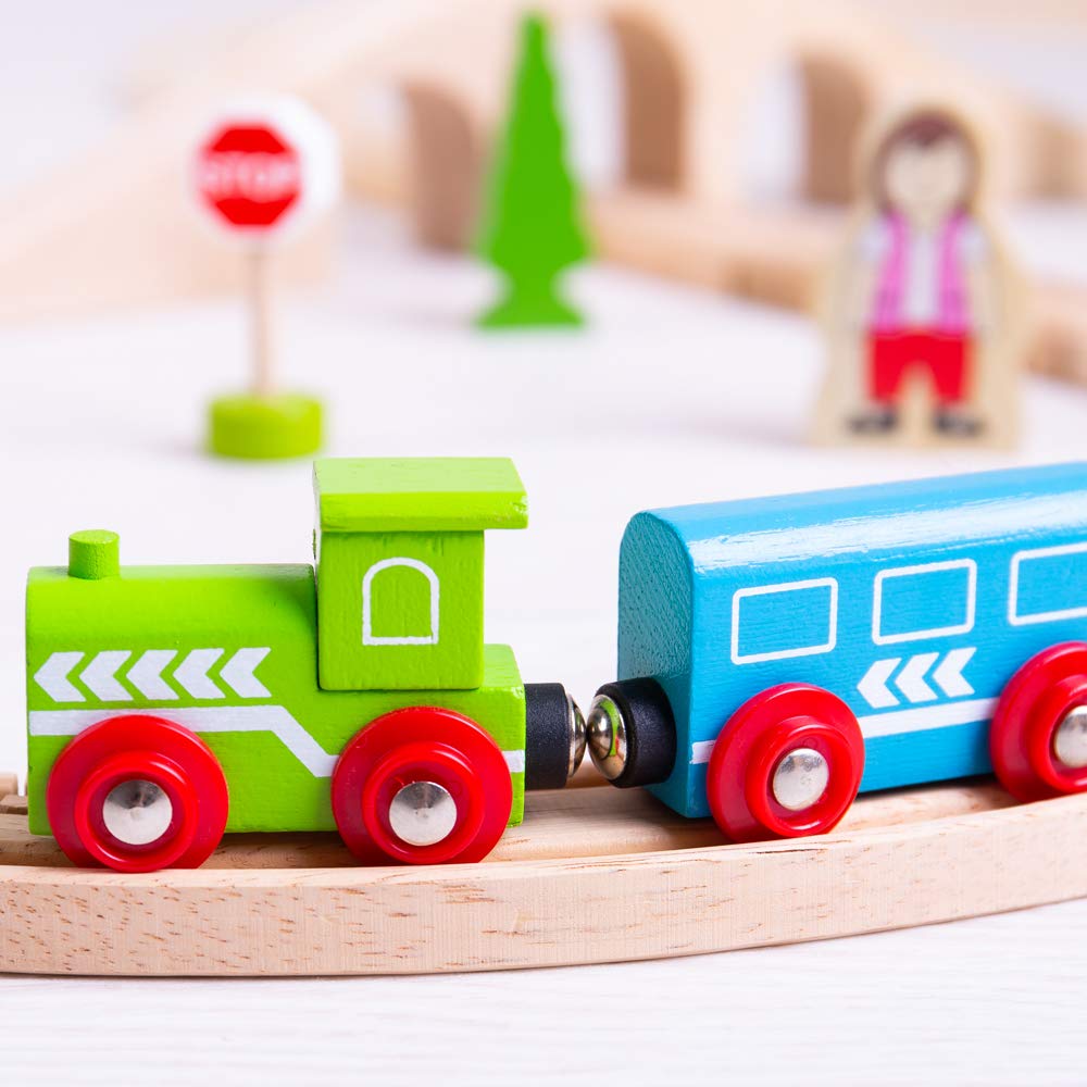 Bigjigs Figure of Eight Train Set for Kids Age 3+, Multicoloured - Image 2