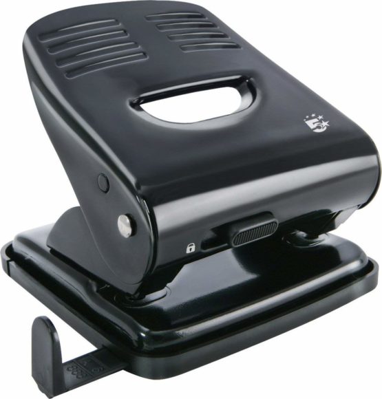5 Star 918826 Punch 2-Hole Metal with Plastic Base Capacity 30x 80gsm - Black