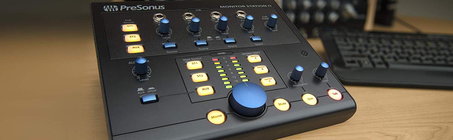 PreSonus Monitor Station V2, Desktop Studio Control Center with Monitor Volume Controller and Headphone Amplifier - Image 4