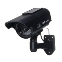 Tech Traders ® Waterproof Black SOLAR Dummy/Fake CCTV Security Camera/Outdoor Camera with Solar panel for flash LED [Model 2017-18]