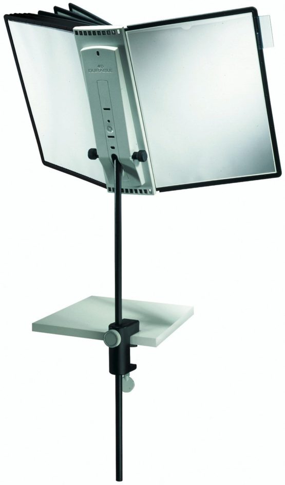Durable SHERPA Desk Clamp Display Panel Unit | Includes 10 A4 Panels in Black | Height Can Be Adjusted for User