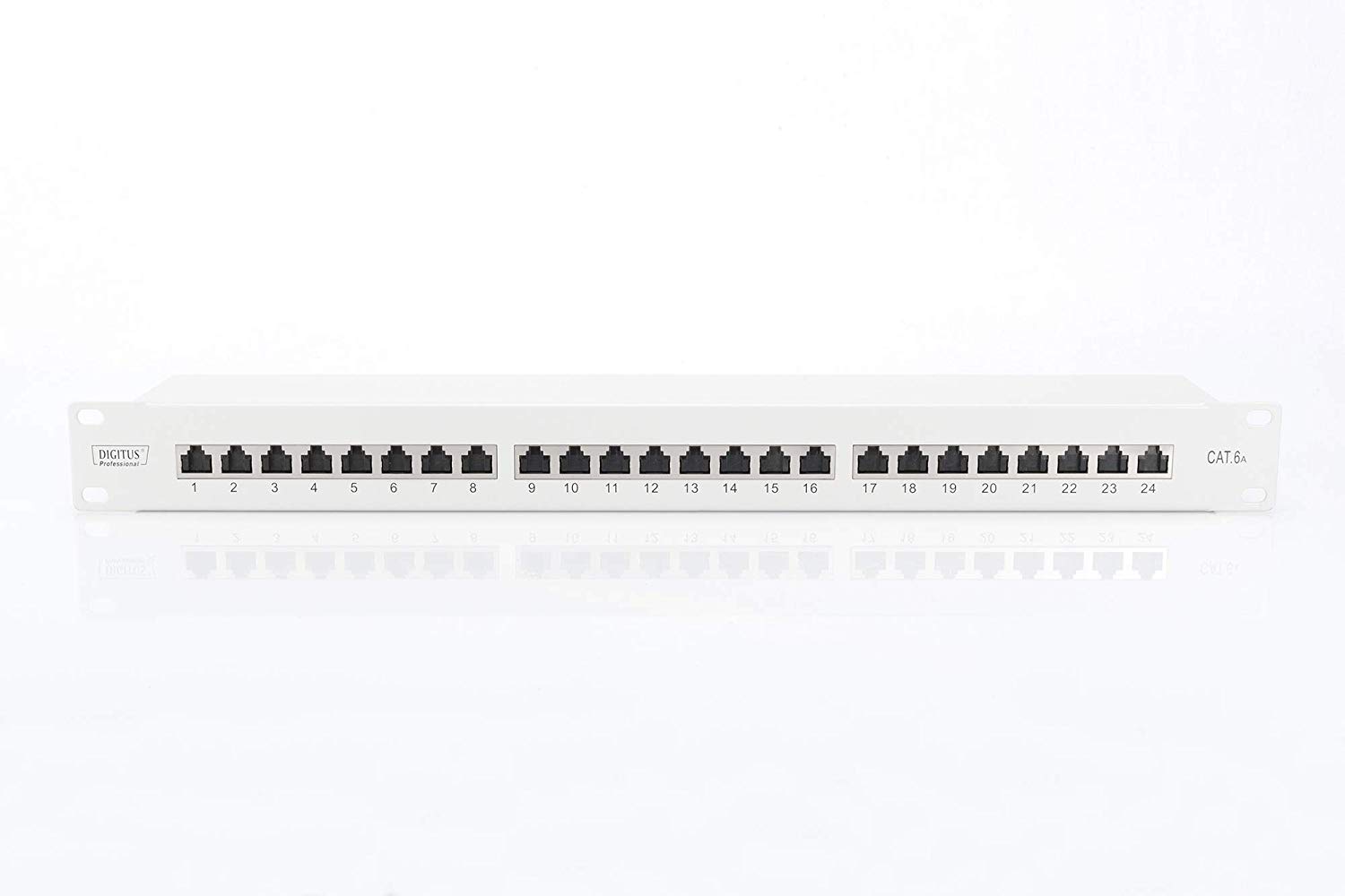 DIGITUS patch panel - 19-inch - Cat-6A - 24-port RJ45 - Shielded - LSA patch field - Rack mount 1U - Grey - Image 3