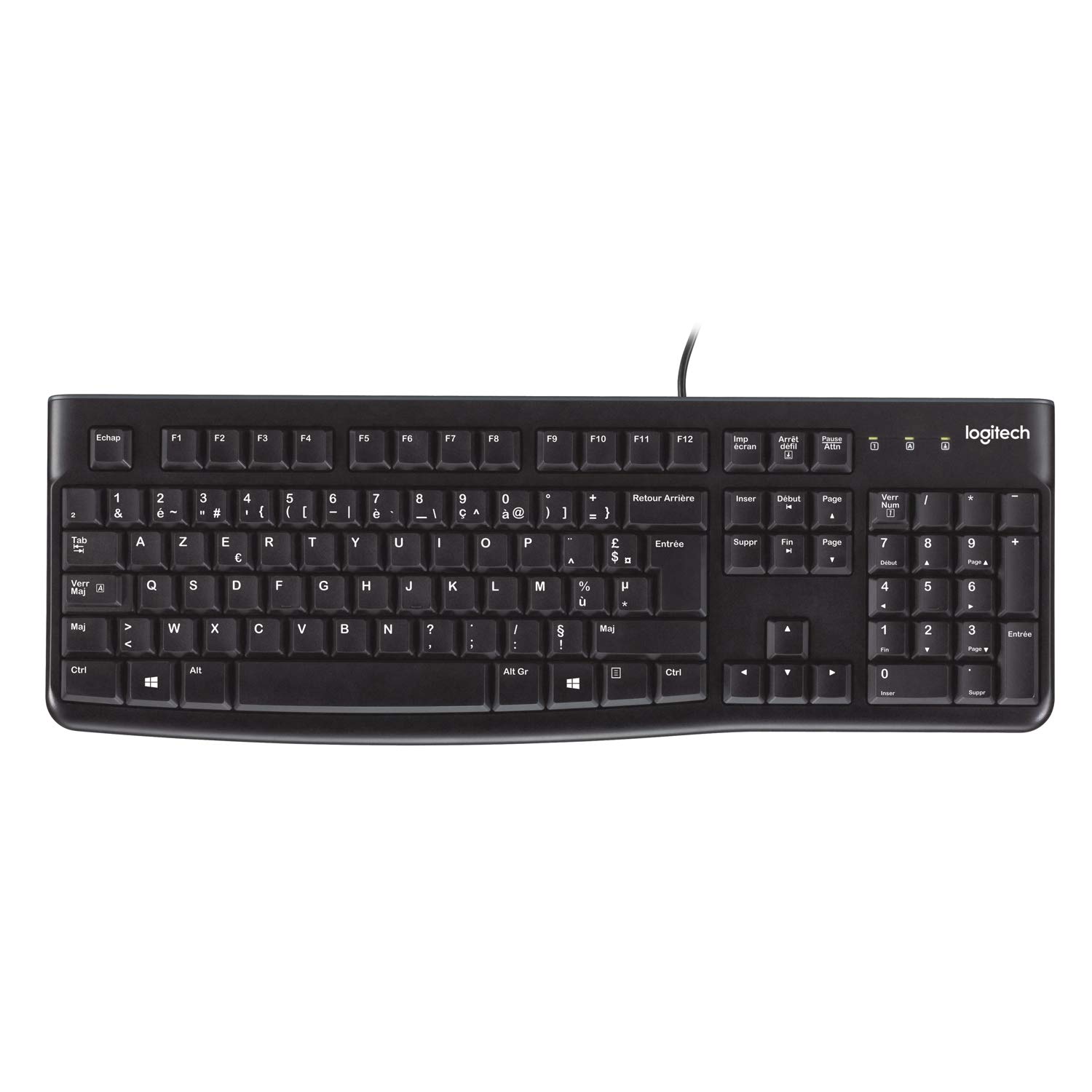 Logitech K120 Wired Keyboard for Windows AZERTY French Layout - Black