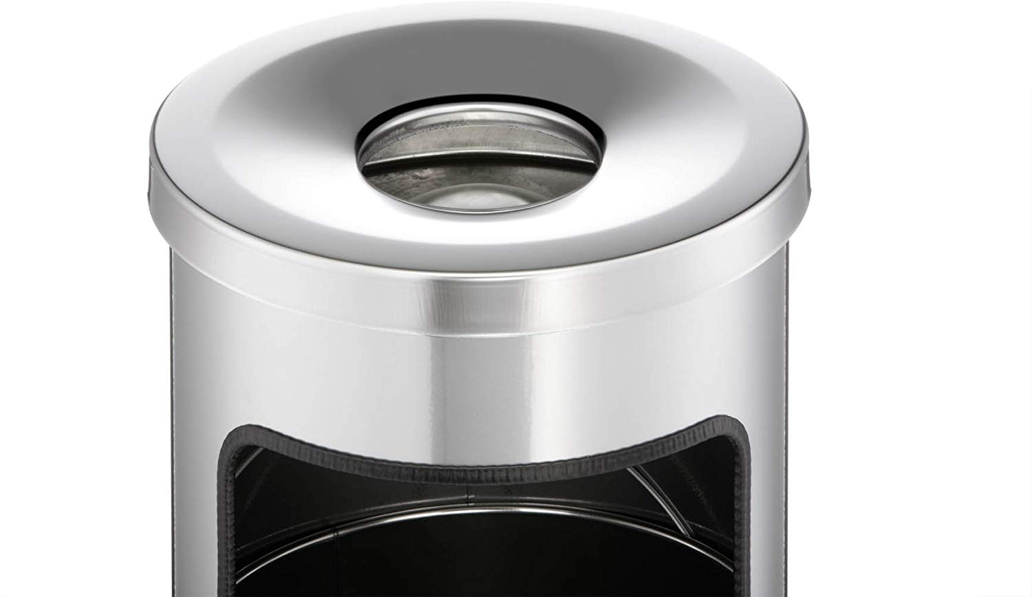 Durable Ashtray 333223 Metal Dustbin with Safe, Selbstlöschender 17L Waste Bin with 2L Ashtray Ashtray Silver - Image 2