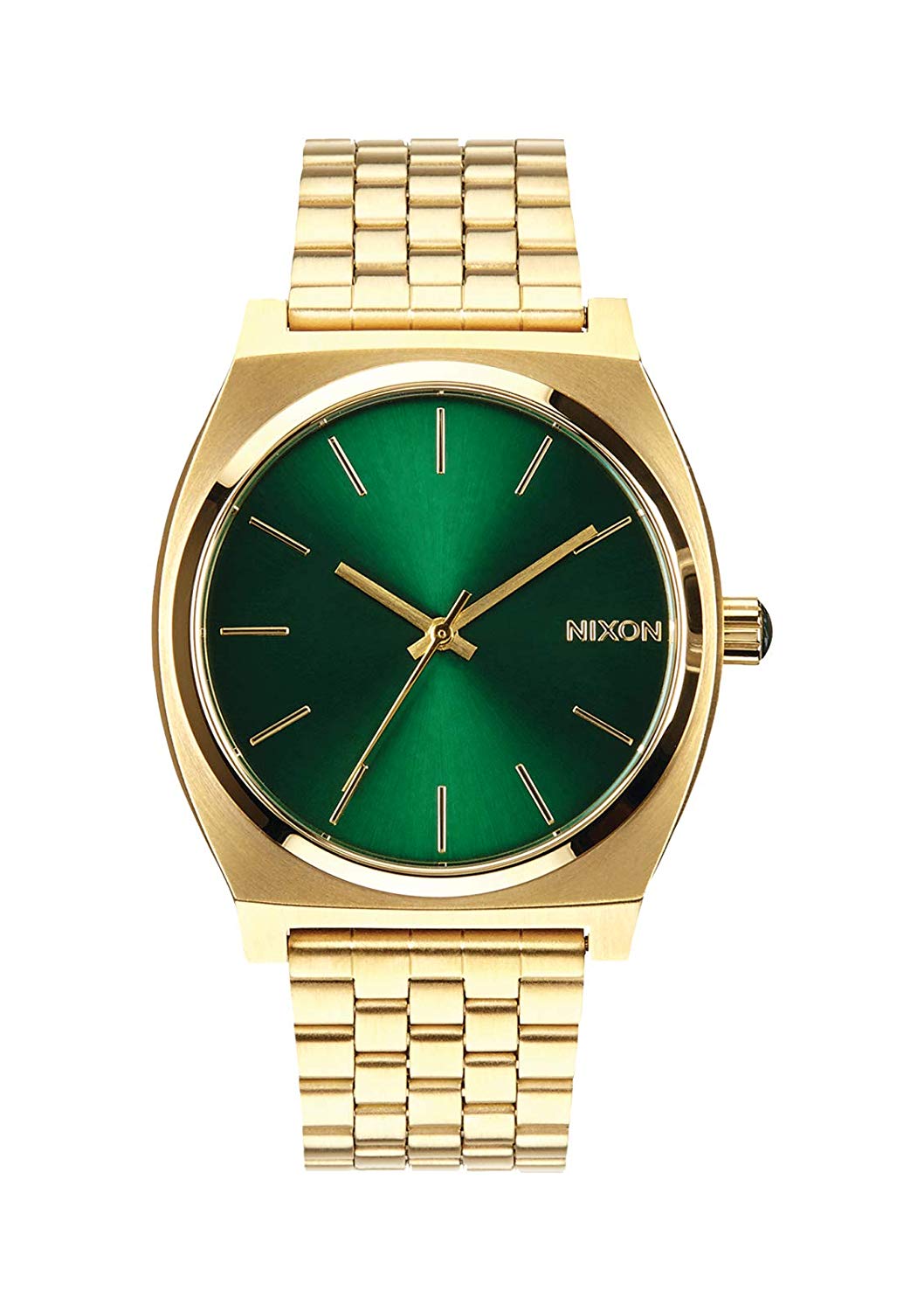 NIXON Medium Time Teller Leather All Black One Size, All Gold / Green