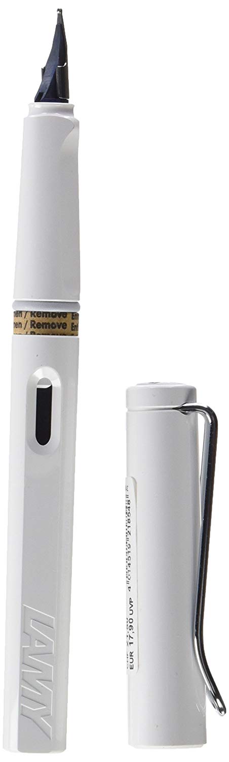 LAMY safari white, Fountain Pen with ergonomic grip & polished steel nib in size B, ideal for any Writing & Calligraphy - Image 2