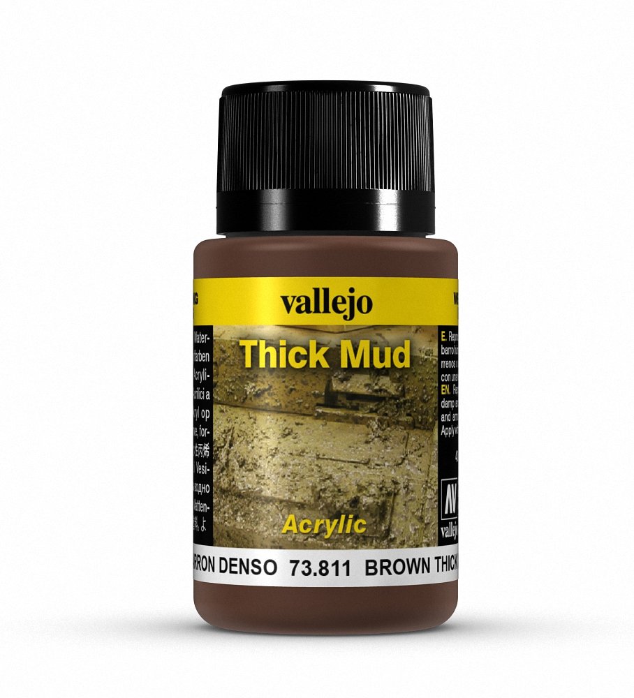 Vallejo 40 ml "Brown Thick Mud" Weathering Effect Bottle, 40 ml (Pack of 1)
