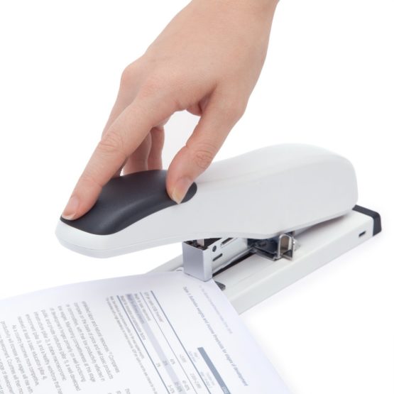 Rapesco 1386 Germ-Savvy Antibacterial: ECO HD-100 Heavy Duty Stapler - Soft White - Image 2
