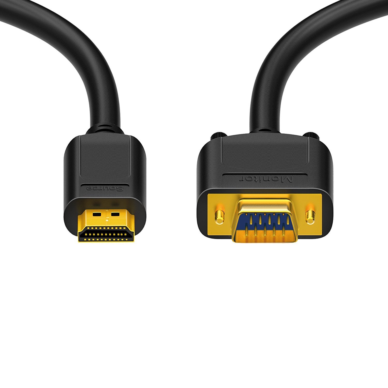Hdsupply x HC110 030 HDMI to VGA Cable 3 m Gold-Plated 1080P Black, 3 Meters