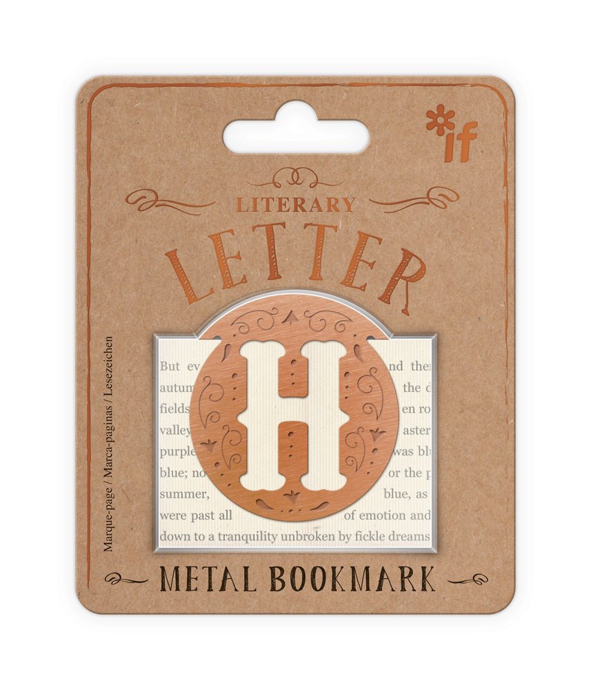 IF Literary Letters Metal Bookmark - Letter H, copper - Image 2