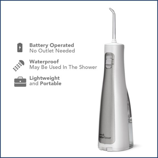 Waterpik Cordless Freedom Water Flosser, Portable and Waterproof Battery Powered Dental Plaque Removal Tool, Ideal for Travel, Small Bathrooms or In-Shower Use, White (WF-03UK010) - Image 2