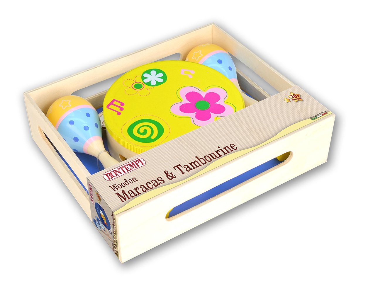 Bontempi 61 0510 Wooden Maracas and Tambourine Mix Instruments, Multi-color - Image 4