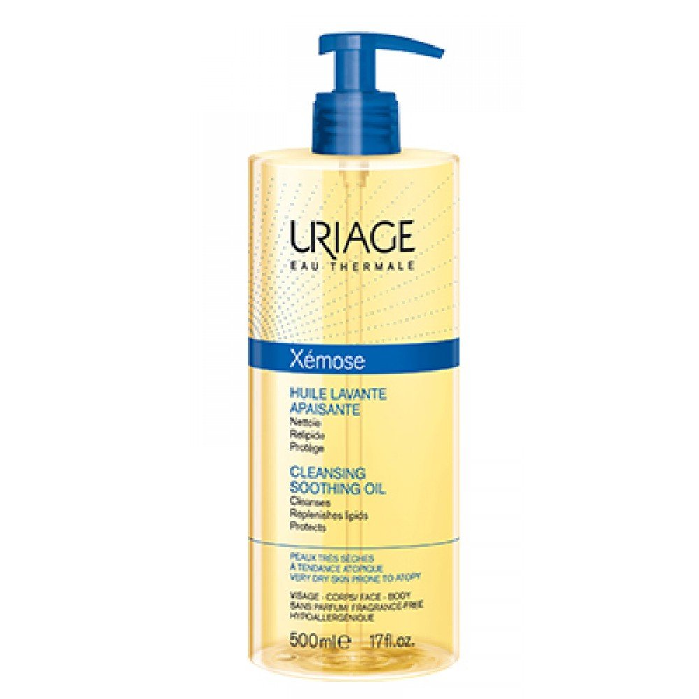 Uriage Xemose C8+ Anti-itch Shower Oil 500ml, Face & Body Wash, Very Dry Skin Prone to Atopy, Soothes from 1st application