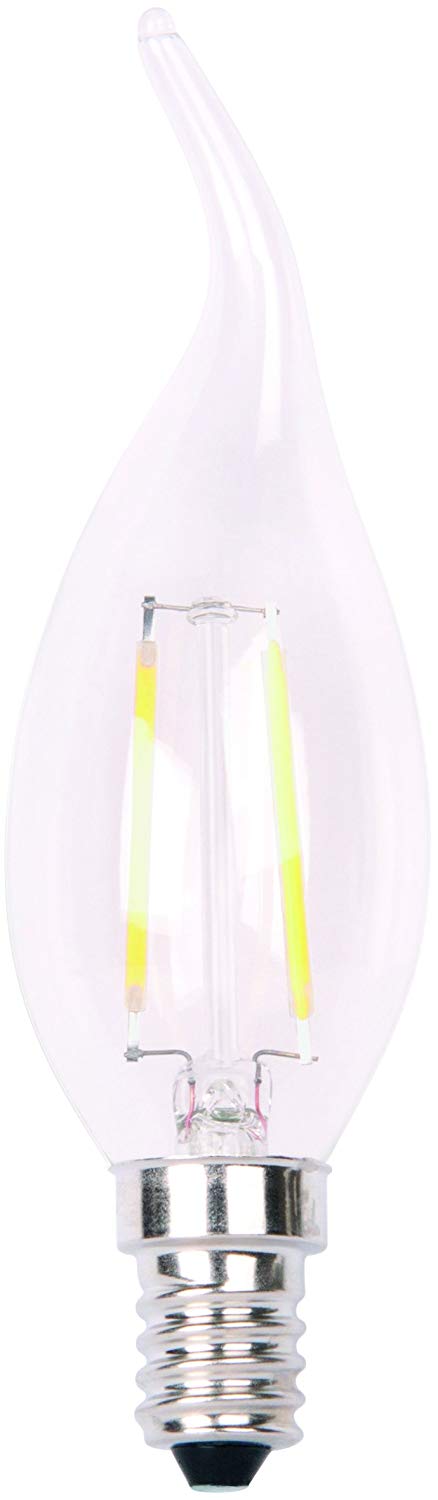 XQ-lite XQ1563 Retro Filament LED Bulb - Candle - SES/E14 - 4 W - Warm white light - Dimmable, Transparent