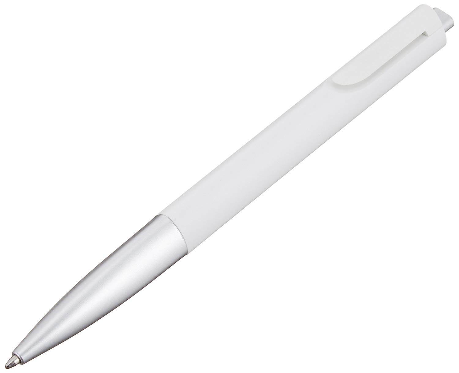 LAMY NOTO 283 Simple Ballpoint Pen Plastic White/Silver with Triangular Body and Push Mechanism Including Large Refill Lamy M 16 Line Width M in Black