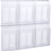 helit Placativ Wall-Mounted Brochure Display Rack, 9 x A4 956 x 280 x 59 MM Transparent