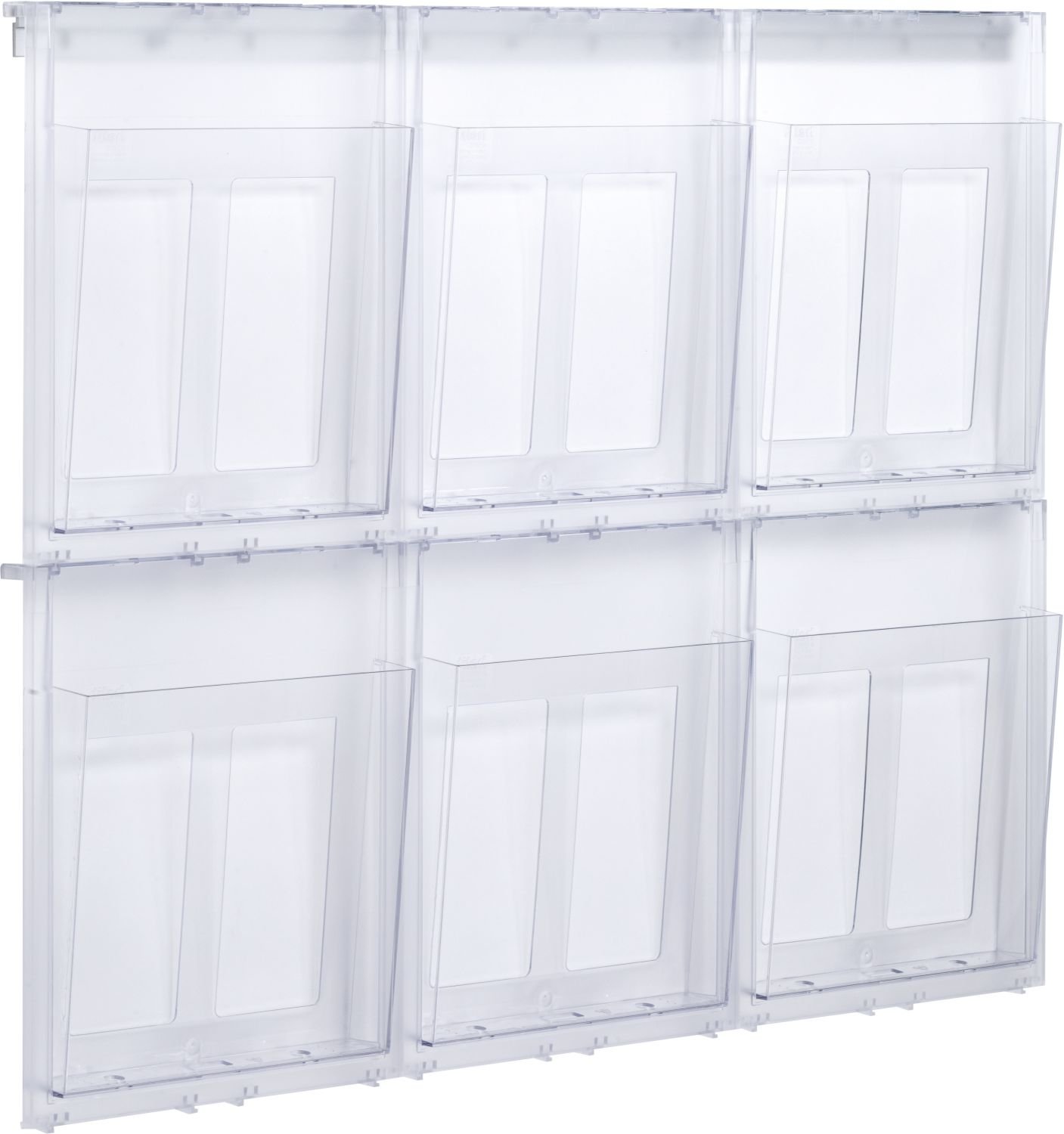 Helit Placativ Wall Display 6 x A4 Pockets Clear H6812002, Glass Clear, 6 x Din A4