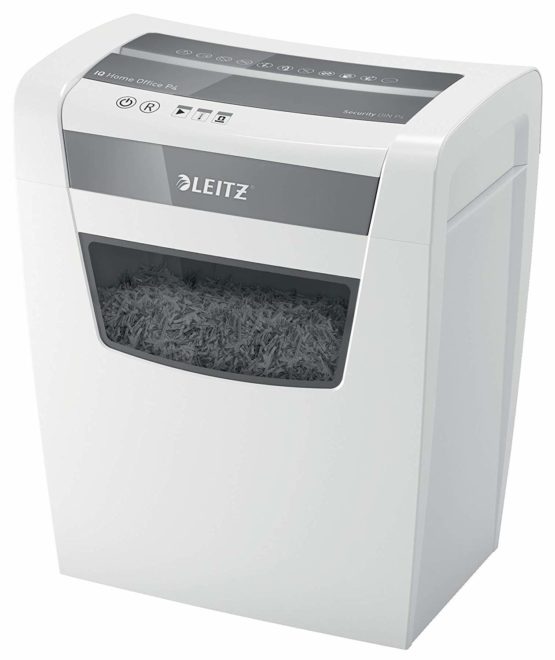 Leitz IQ Home Office Cross Cut Paper Shredder, Shreds 10 Sheets, 23 Litre Bin, White, 80091000