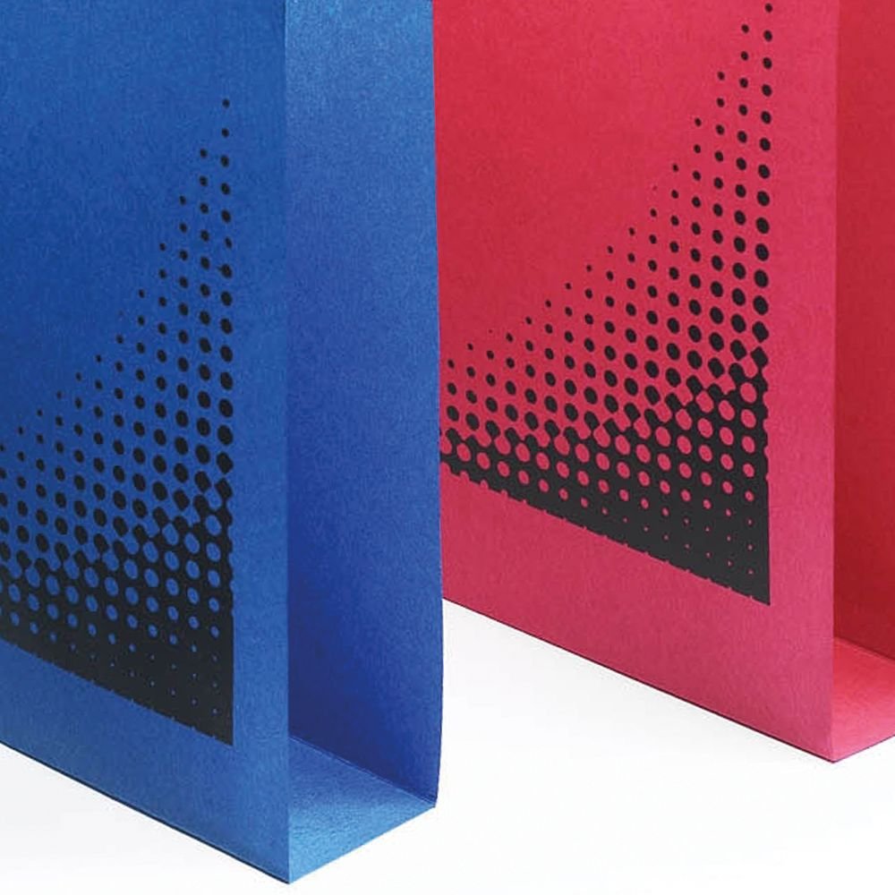 Rexel Foolscap Suspension Files with Tabs and Inserts for Filing Cabinets 30 mm base, 100 Percent Recycled Manilla, Blue - Image 3