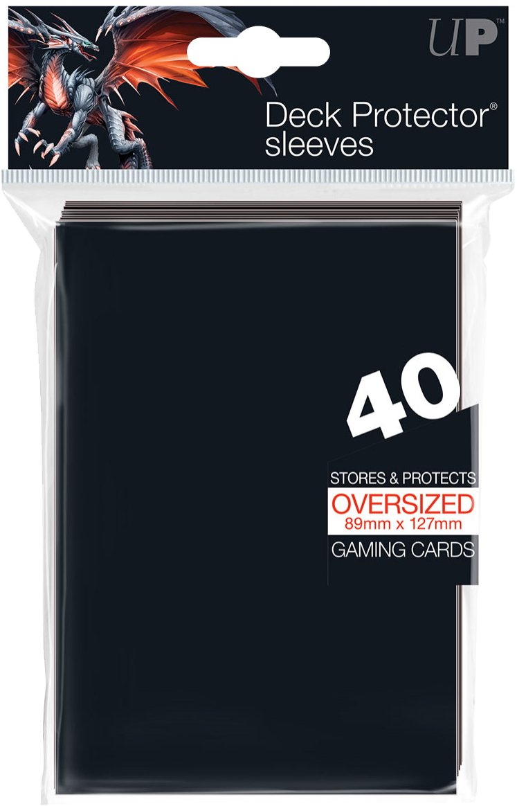 Ultra Pro - Oversized Top Loading Sleeves 40 Pack - Black, Large