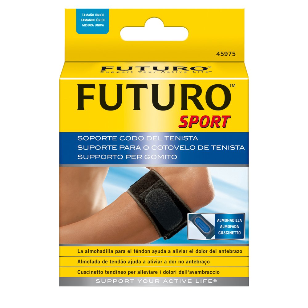 FUTURO Tennis Elbow Strap, Black, Adjustable Support for Tendonitis Tennis or Golfers Elbow