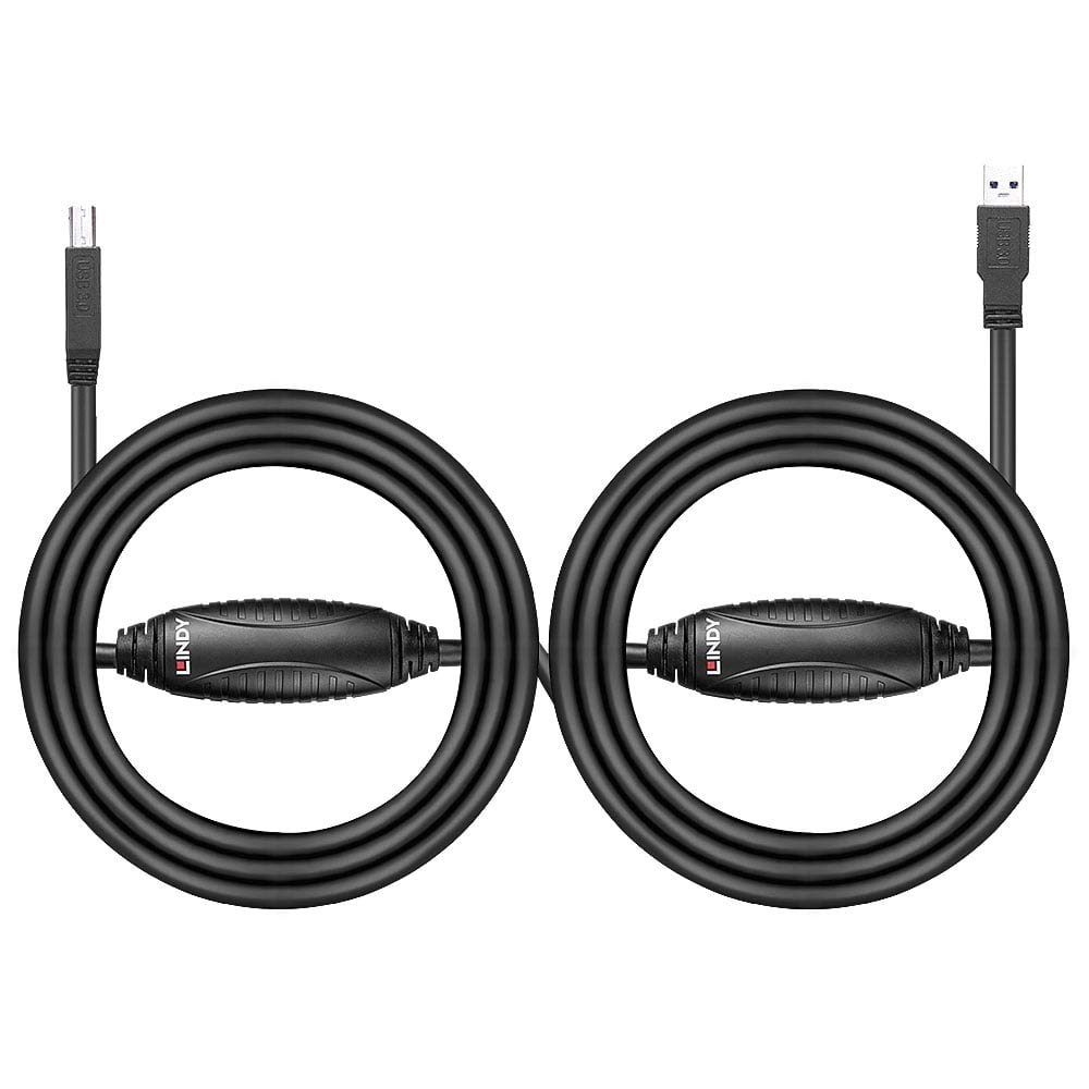 Lindy 10m USB 3.0 Active Cable, Type A to B, Black - Image 2