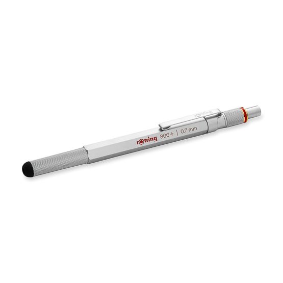 Rotring RO800+ Mechanical Pencil with Stylus 0.7mm - Silver Barrel - Image 2