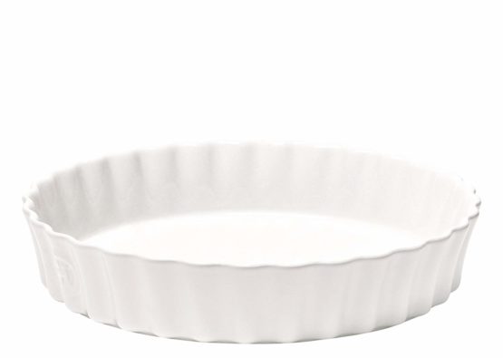 Emile Henry Deep Flan Dish, Ceramic, Flour, 28x28x5.5 cm