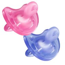 Chicco Soft ergonomic pacifier in silicone x 2, purple / pink, 16-36 months