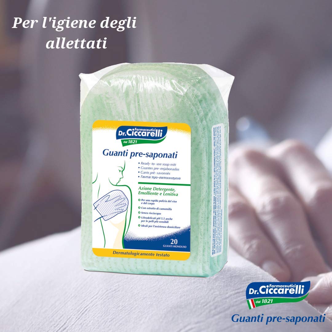 Dr. Ciccarelli Igiene Corpo Ready-to-Use Soap Mitt, 20-Piece, Green, 20 count (Pack of 1) - Image 4