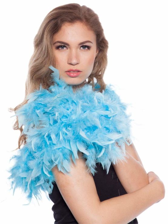 Folat 62075 Feather Boa Bright Blue 180cm