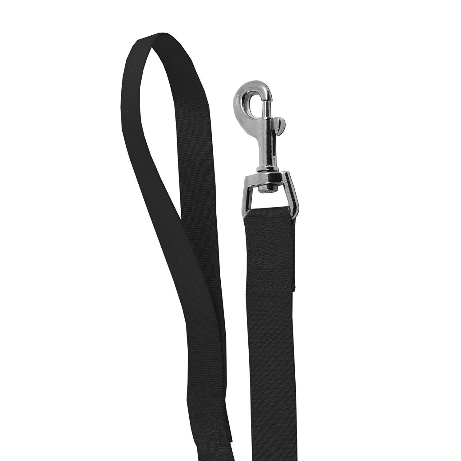 AKORD Strong Nylon Dog Pet Lead Leash, Black, Clip for Collar Harness