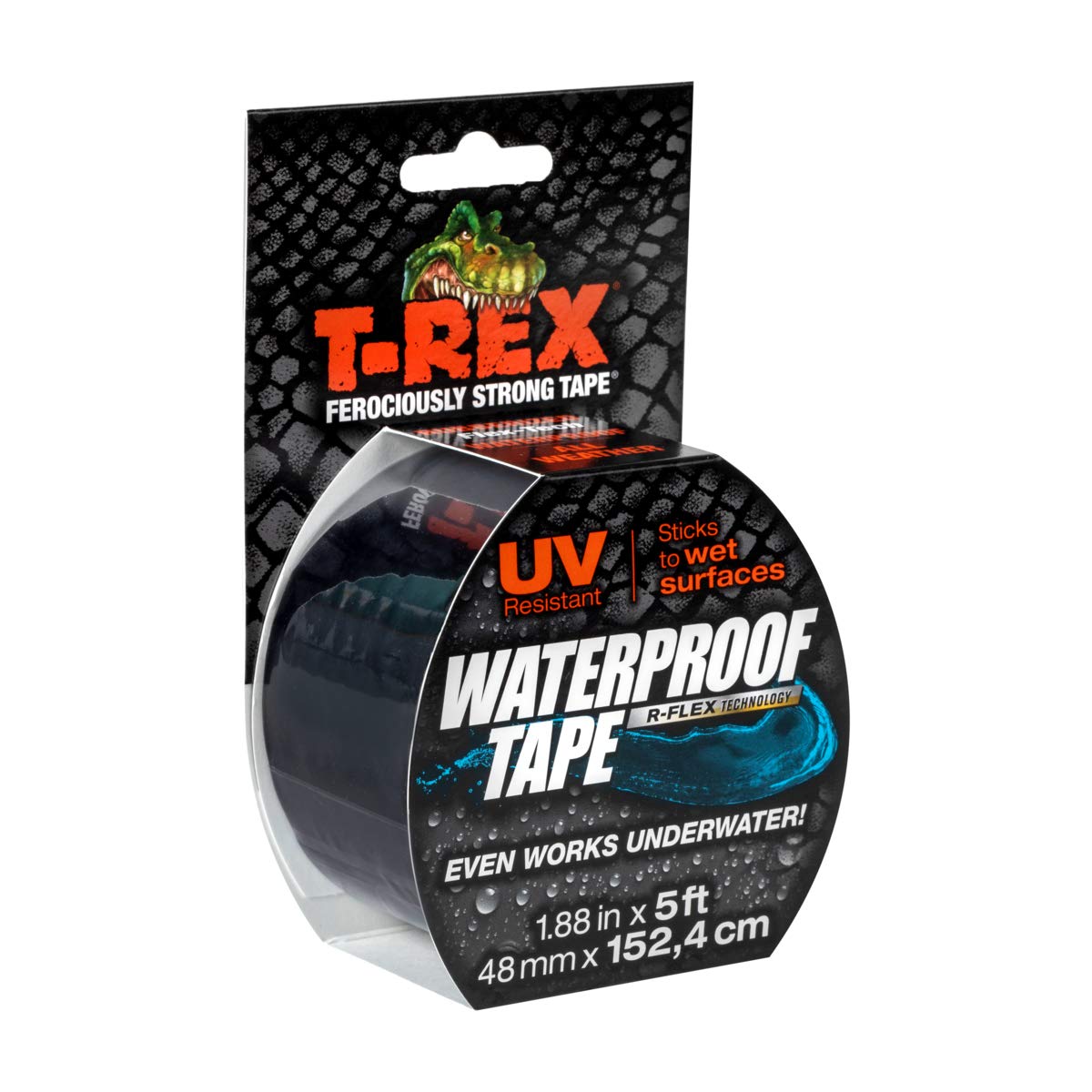 T-REX Waterproof Butyl Tape for Leak Repair 48mm x 1.52cm, Black, 50mm x 1.52m