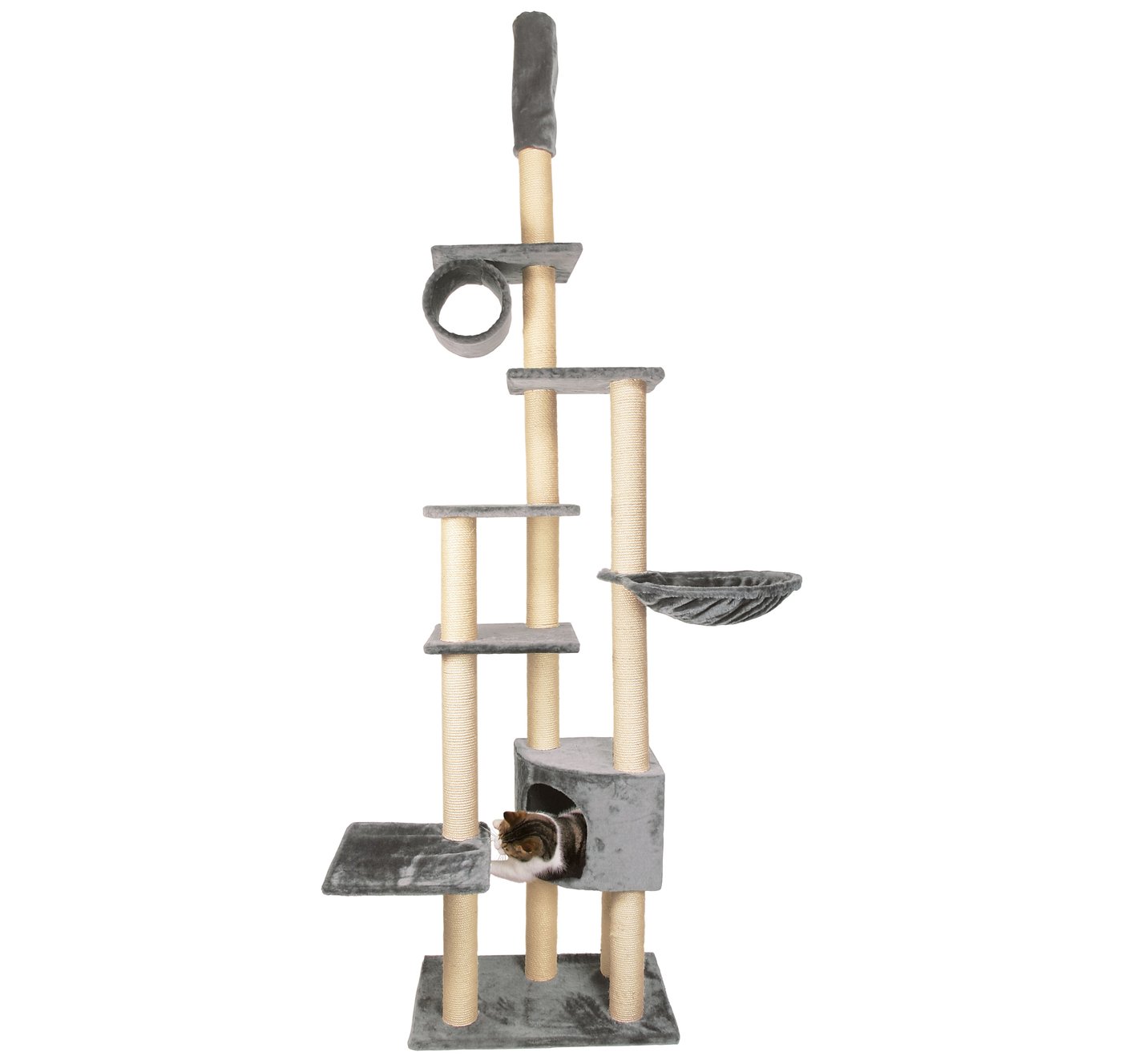 Trixie 43902 Madrid Scratching Post Floor-to-Ceiling 245 - 270 cm Platinum Grey