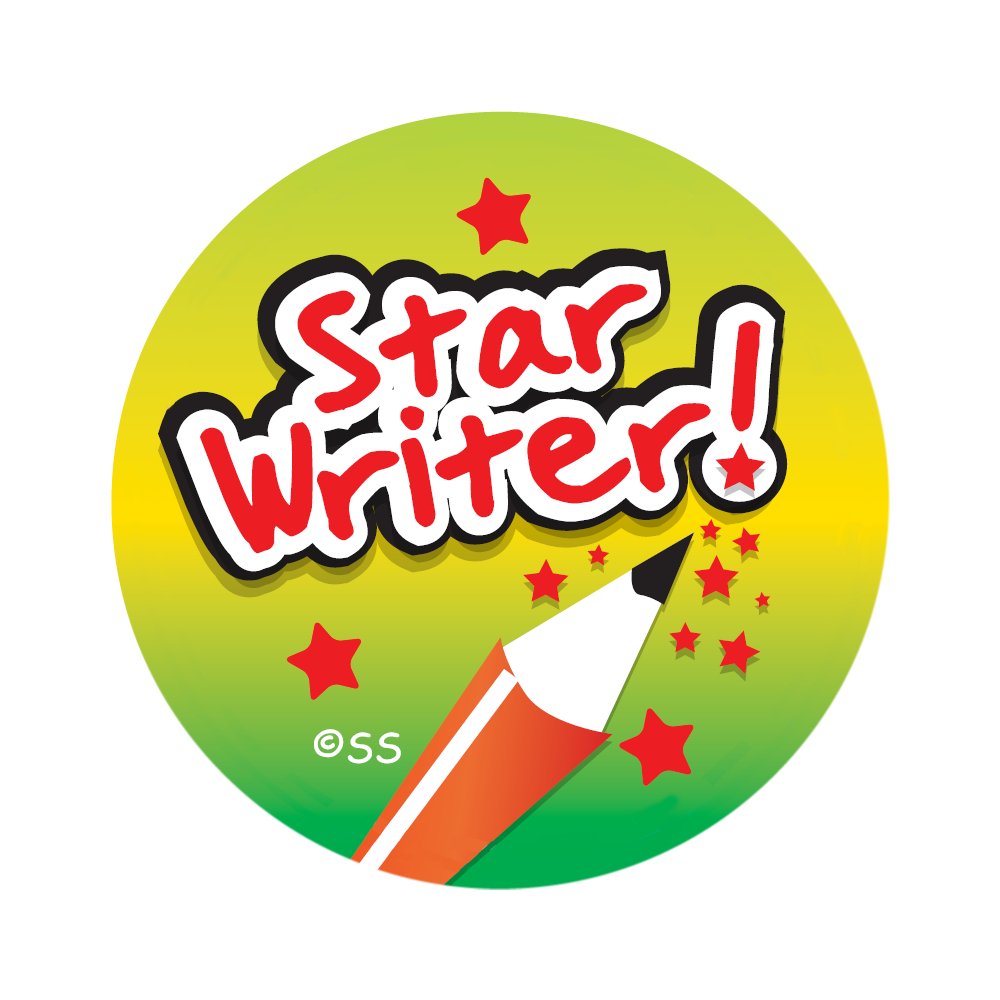 SuperStickers Star Writer Sticker (Pack of 125 x 28mm Stickers),DMS10866, Gold